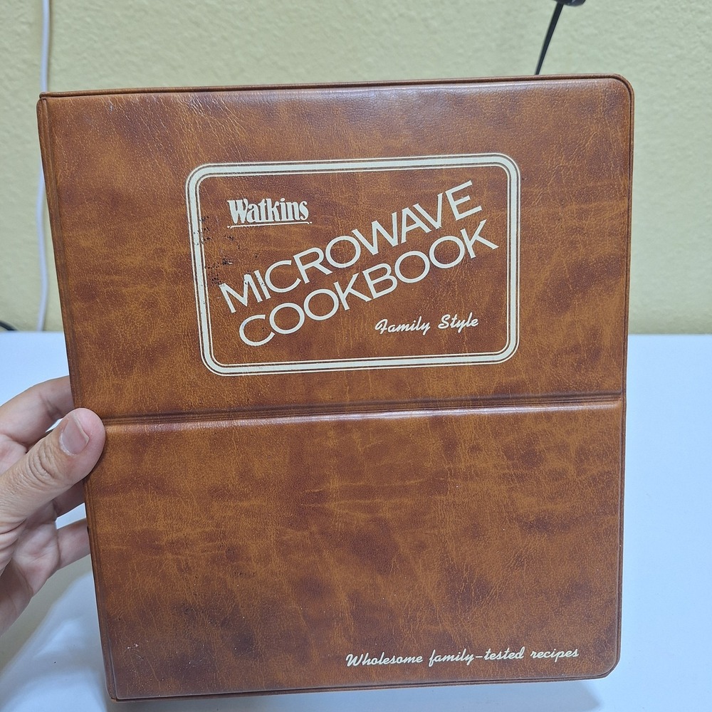 Vintage 1982 Watkins Microwave Cookbook Family Style Recipe Binder Cookbook
